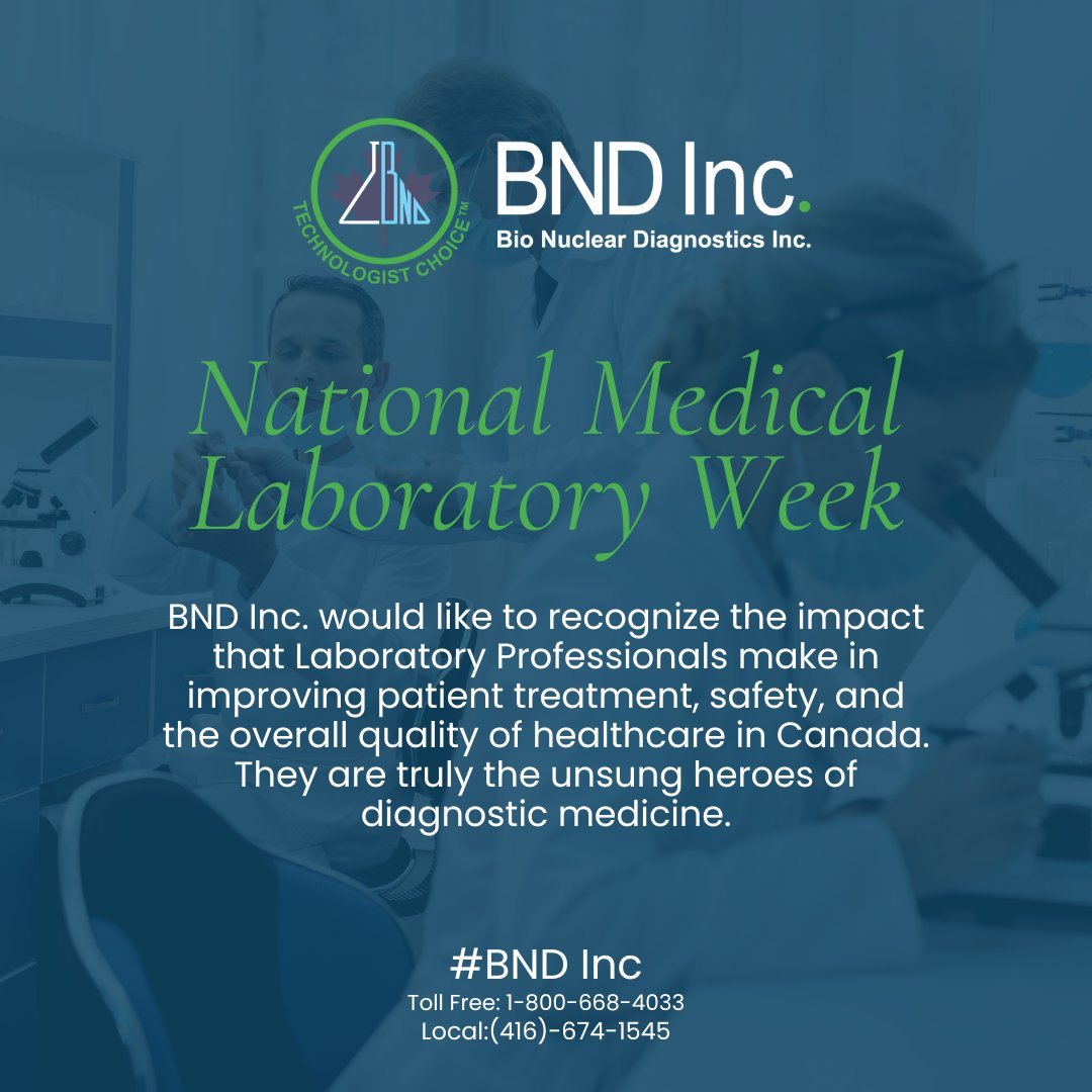 Bnd Inc. would like to recognize the impact that Laboratory Professionals make in improving patient treatment, safety, and the overall quality of healthcare in Canada. They are truly the unsung heroes of diagnostic medicine.
#CSMLS #BehindEveryPatient #Healthcare #medicalsupplies