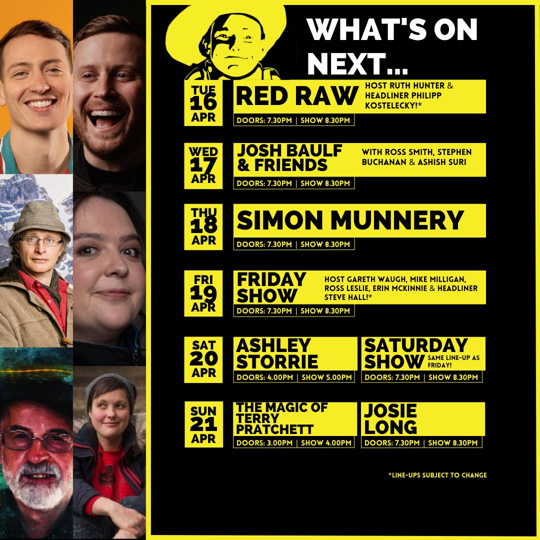 What's on this week... There's still some tickets available for Josh Baulf & Friends tomorrow and Don't miss shows from Simon Munnery, Ashley Storrie, Josie Long and more! 🎟️thestand.co.uk/whats-on/glasg…