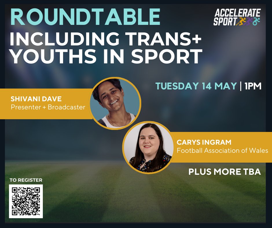 Register for our FREE event on 14th May and learn how you can make your sport an inclusive space for transgender+ youths.

Sign-up here:
bit.ly/trans-inclusio…