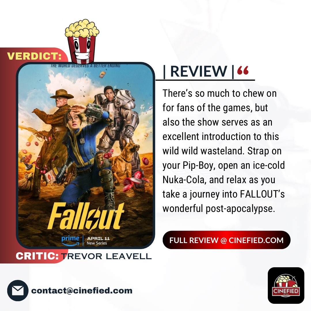 READ Our TV Series Review @ Cinefied.com: cinefied.com/fallouttvserie… [ @PrimeVideo #Fallout #FalloutOnPrime ]