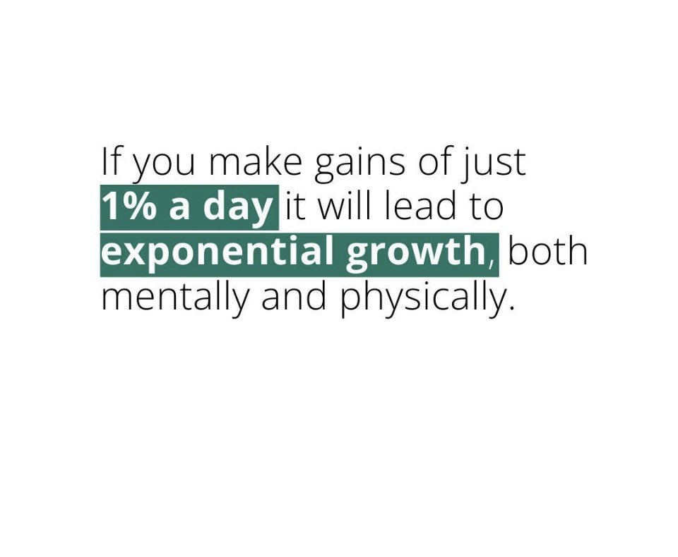 You don’t have to be perfect everyday, you just have to show up and do your best. 

Eventually that 1% improvement compounds into a great life and character ☺️✅
