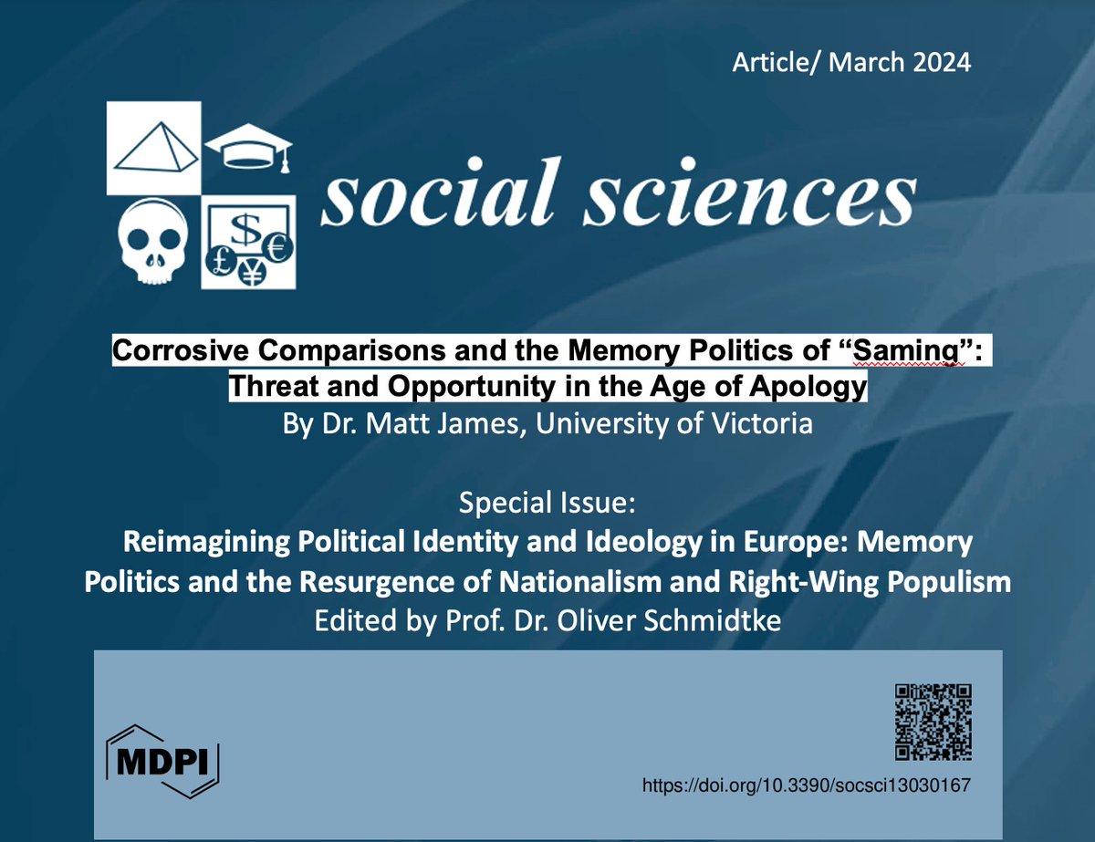 Europe Canada Network EUCAnet (@cdneurdialogue) on Twitter photo New publication: Corrosive Comparisons and the Memory Politics of “Saming”: Threat and Opportunity in the Age of Apology by Dr. Matt James, professor <a href="/uvicpoli/">UVic PoliSci</a> and contributor to the Memory Politics project <a href="/CFGS_UVic/">Centre for Global Studies (CFGS)</a> <a href="/EUErasmusPlus/">Erasmus+</a> <a href="/KAS_Canada/">Konrad-Adenauer-Stiftung Canada</a> New publication: Corrosive Comparisons and the Memory Politics of “Saming”: Threat and Opportunity in the Age of Apology by Dr. Matt James, professor <a href="/uvicpoli/">UVic PoliSci</a> and contributor to the Memory Politics project <a href="/CFGS_UVic/">Centre for Global Studies (CFGS)</a> <a href="/EUErasmusPlus/">Erasmus+</a> <a href="/KAS_Canada/">Konrad-Adenauer-Stiftung Canada</a>