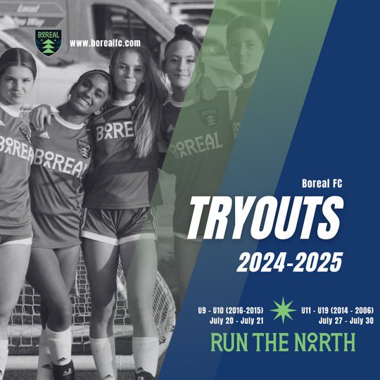 Boreal Tryout 24-25 Registration is NOW OPEN❗️Register today at borealfc.com #rollpines #playbfc
