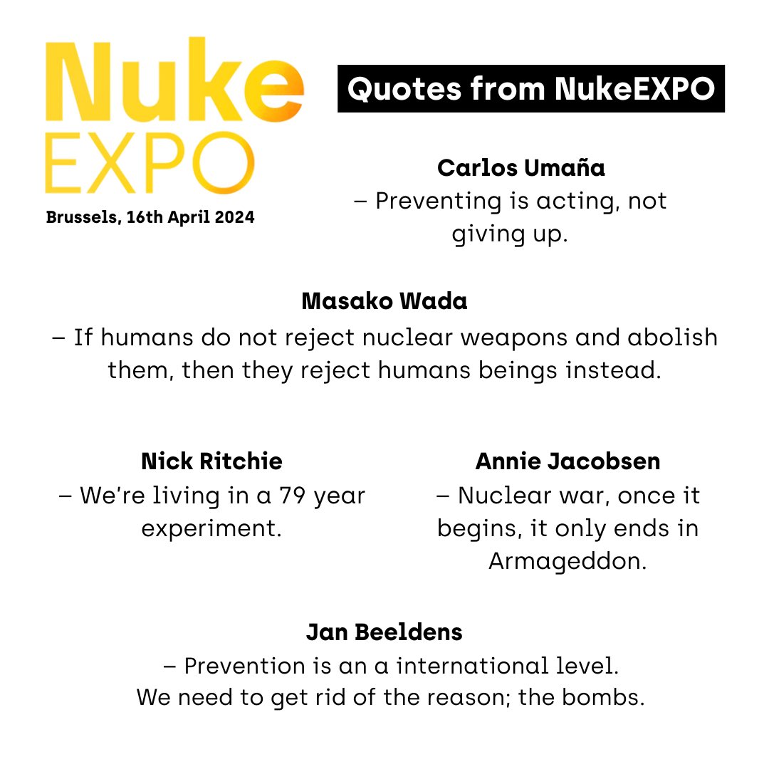 #NukeEXPO in Brussels is over for now. Thank you to all who attended and a special thanks to all our speakers who have given us their time! The next expo is in Oslo 26th April 🤩 See you soon!

Below are a few quotes from today, do you have any you remember?