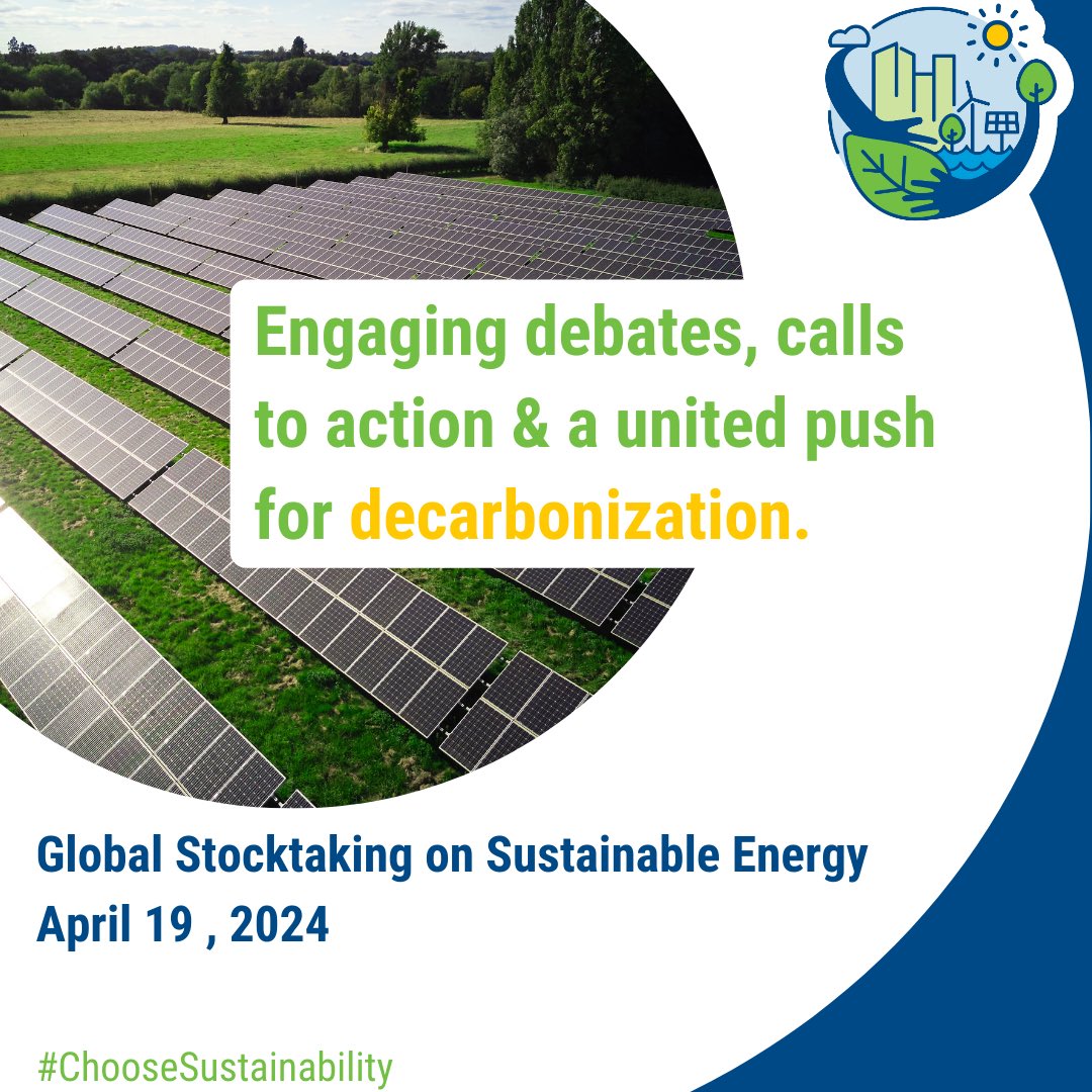 COP28 set us clear targets for doubling energy efficiency annually and tripling renewable energy capacity by 2030. Follow the Global Stocktaking on Sustainable Energy on April 19 as we reflect on current momentum and challenges! #UNGASustainabilityWeek ➡️un.org/en/global-stoc…