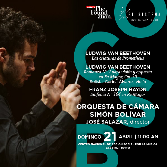 elsistema's tweet photo. La Orquesta de Cámara Simón Bolívar se prepara bajo la batuta del maestro José Salazar, este domingo #21Abr a las 11:00 a.m, en la #SalaSimónBolívar

🎟️ Compra tus entradas a través de la plataforma Goliiive y las taquillas del @cnaspm 

@JASalazarMarin 

#SomosElSistema https://t.co/FWKQpqH0TV