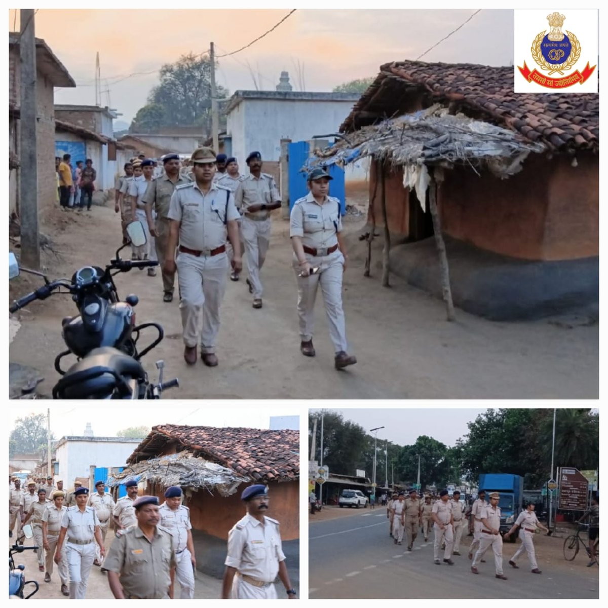 Balangir Police team conducted Flag Marches at Ghunsar, Sishkela and Belgaon villages under Saintala PS ahead of General Elections 2024.