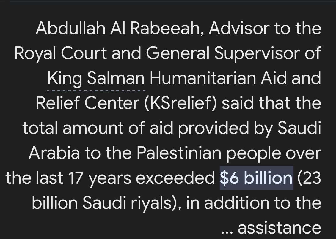 NQY_911's tweet photo. @Kay_Emirate @Aresydatch @RnaudBertrand Idk if you are mislead or you just ignorant, just type how much ksa helped Palestine and you will see the cities , hospitals and schools that ksa built. https://t.co/bNzrKrangU