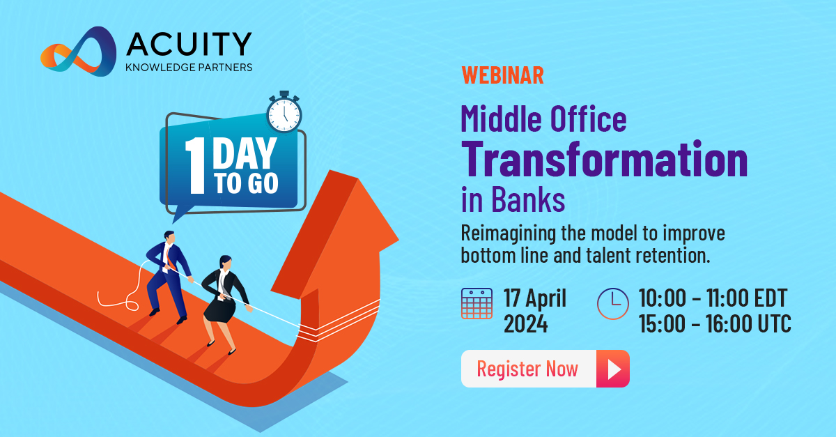 Just 1 day to go for our webinar on Rewiring Banking Operations for Sustained Growth. Join us to gain insights on how banks can leverage the partner ecosystem to increase their operational flexibility bit.ly/49DJ7Sv