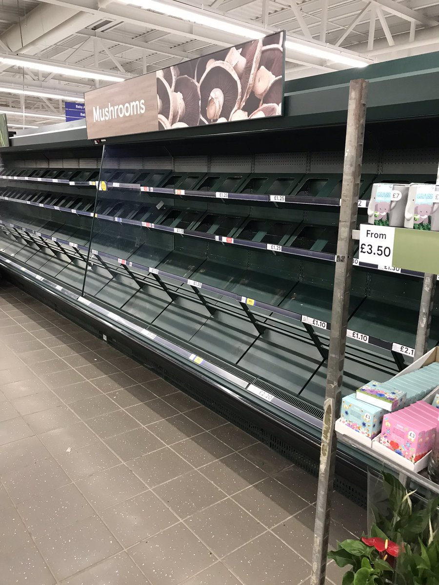LochlainFeeley's tweet photo. @Tesco throwback Monday Tesco Shelthorpe (Loughborough) - at 7:00 pm last night it looked like Poland in the 1980’s. Apparently shelves being cleaned. Tough luck if you need to buy leaf salad, fish, or deli-meats. Tesco is just about profits now- customer comes last! What a joke! https://t.co/qRjlWqmj6D