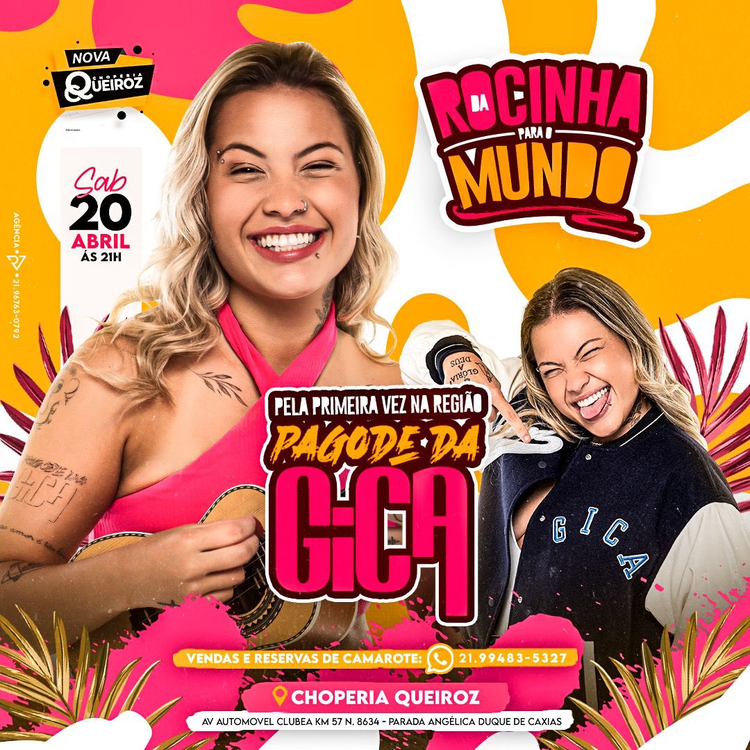 SABADÃO TEM PAGODE DA GICA PELA PRIMEIRA VEZ NA REGIÃO 😍

INGRESSOS VIA PIX 🎫 

(21)971137832 (MALAIA)
(21)994835327 (JORGE SALLES)

PAPO DE SUPER LOTAÇÃO 🔝