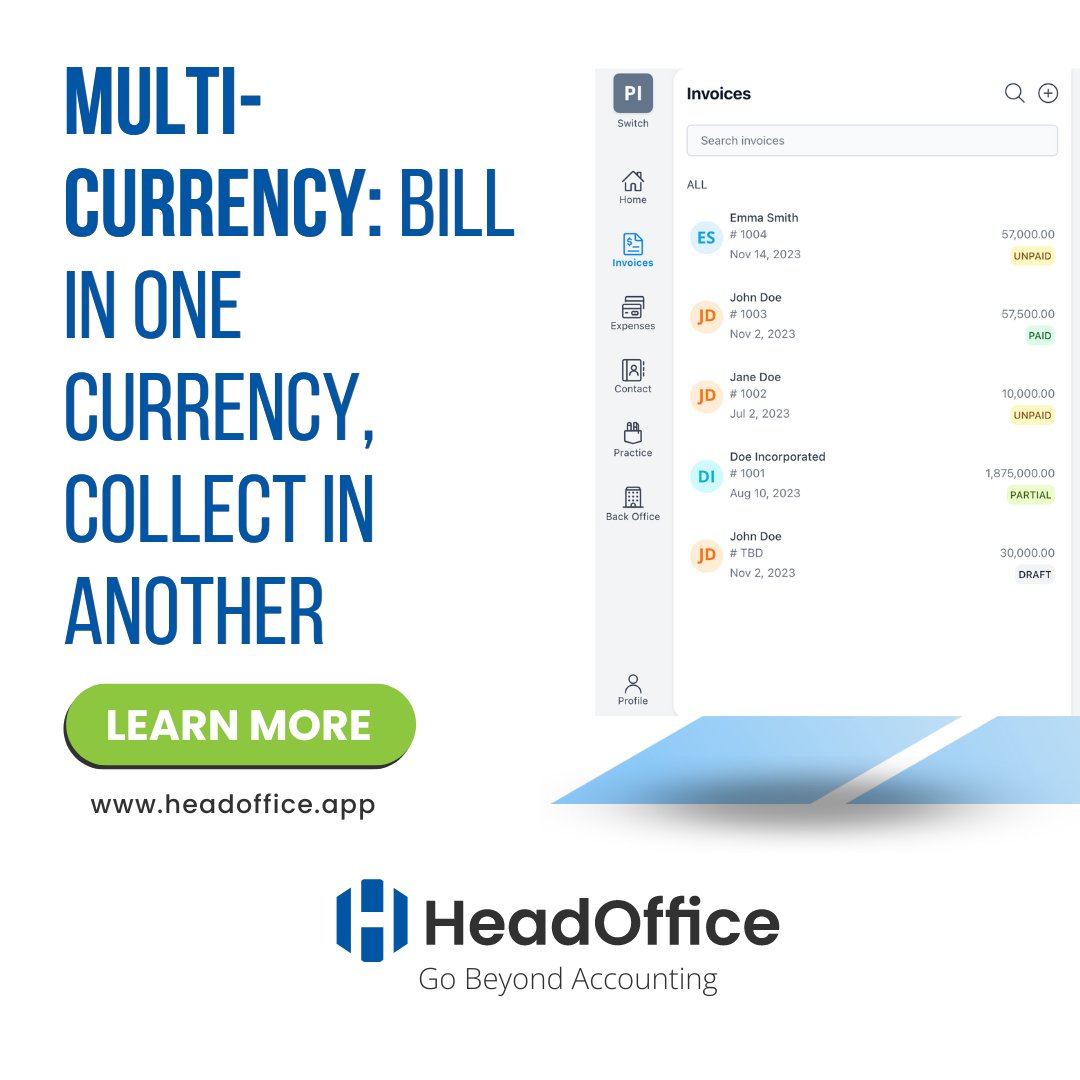HeadOfficeApp's tweet photo. Bill in one currency, collect in another. 
Simplify your international business transactions.  

#GlobalBusiness #CurrencySolutions #HeadOfficeApp 🌍💼💱 https://t.co/oOwnsfmvly