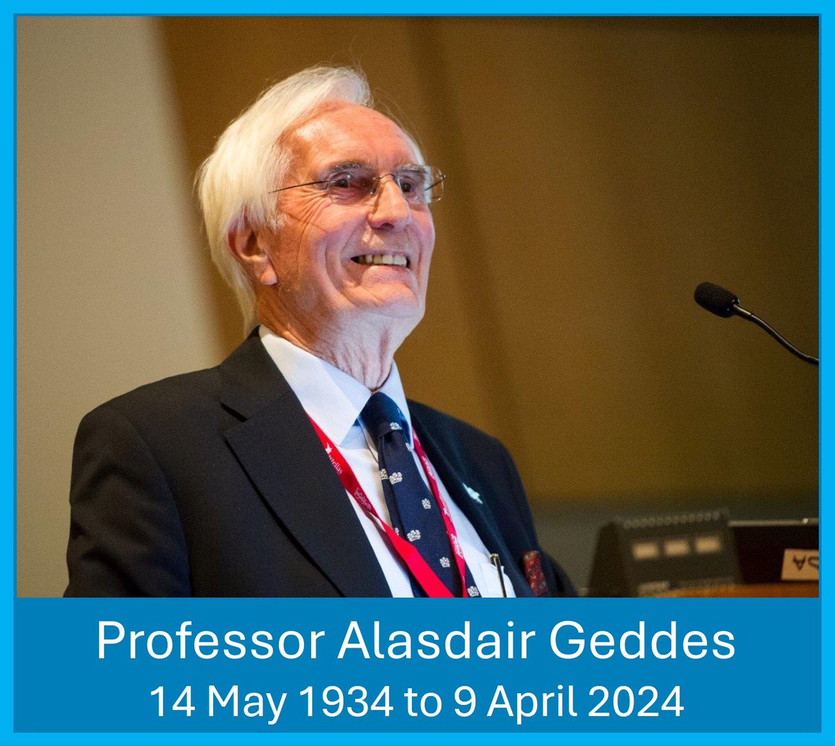 ISAC_world's tweet photo. It is with great sadness that we share news of the passing of Prof. Alasdair Geddes. 
He was a dearly loved &amp; much respected member of the ISAC family who was Editor of IJAA for 10 years.
Our thoughts are with his family at this sad time
Read the tribute⬇️
https://t.co/TSGvhnvQVr https://t.co/fMIbGOPetZ