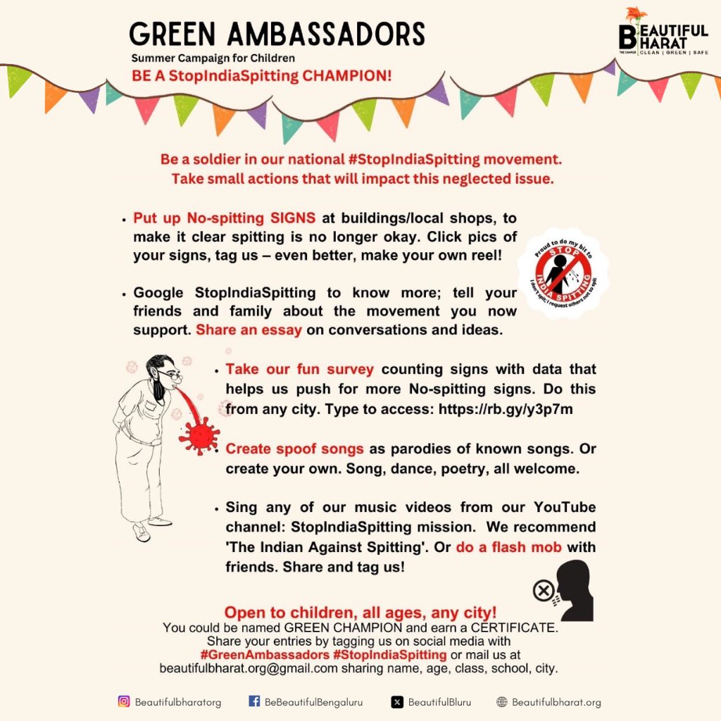 Exciting ways for children to have fun during holidays, while helping their city become clean & green. Many activities to pick from: save water, avoid plastic, avoid litter+spitting for clean streets, turn fruit peels to organic cleaners! Try them & tag us with #GreenAmbassadors