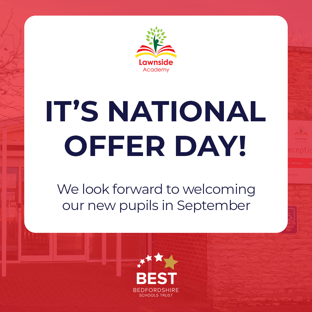 Today is National Offer Day! We can't wait to meet our new pupils and their families. You're joining us at a really exciting time, as we grow into a primary school in September! @BedsSchTrust #BestFamily #NationalOfferDay