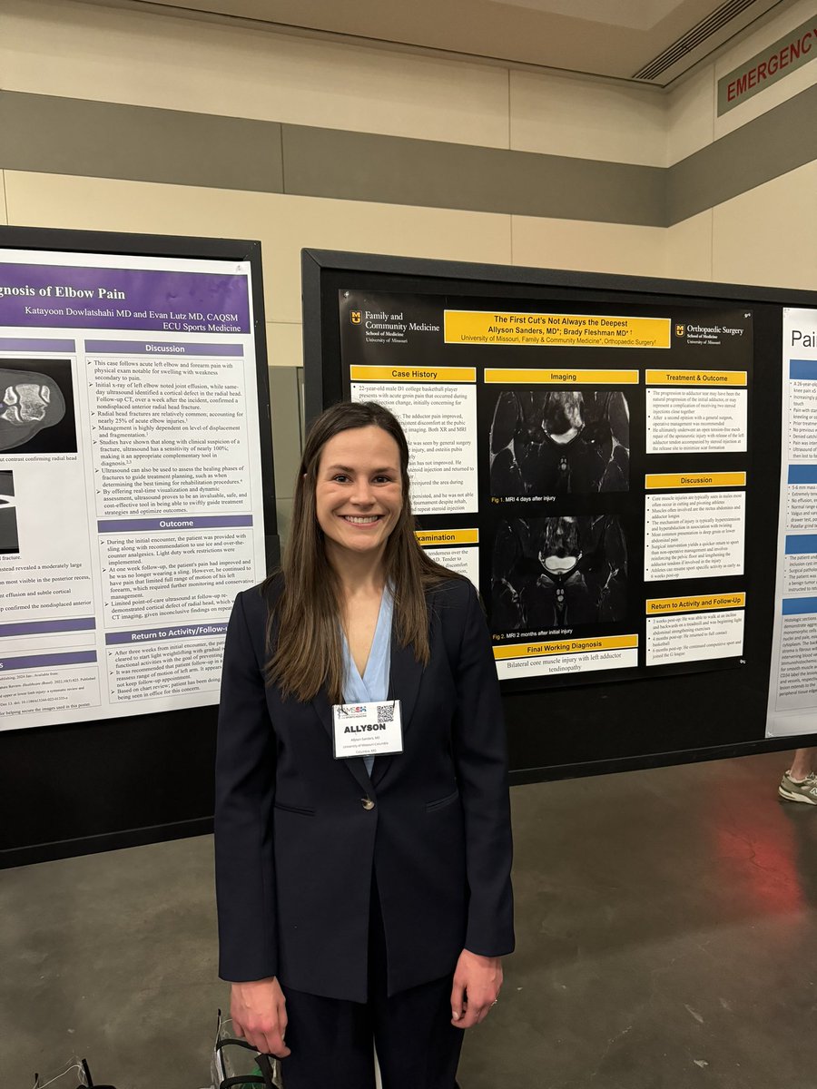 StephenSportsMD's tweet photo. Allyson Sanders and Brady Fleshman case poster #amssm24 @muhealth @MizzouOrtho @MizzouFamilyMed https://t.co/BOgReKKg0v