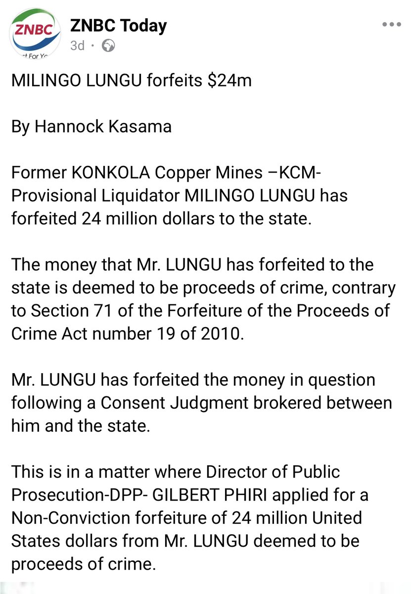 Lungu and the $24 million payment I commend the government for recovering – through an out of court settlement – $24 million from former Konkola Copper Mines (KCM) provisional liquidator Milingo Lungu. However, I do have several questions about this deal. First, how much did…