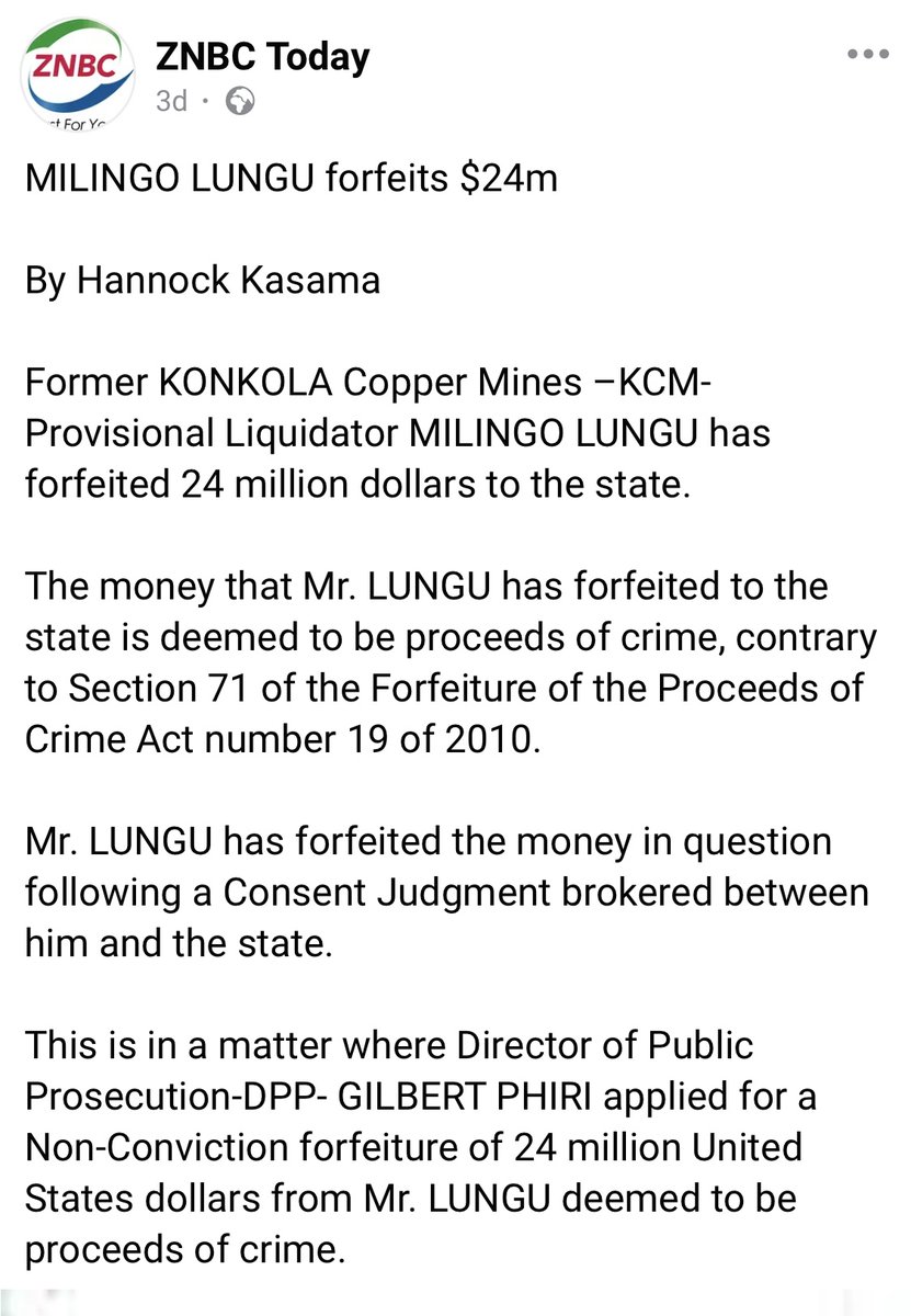 Lungu and the $24 million payment

I commend the government for recovering – through an out of court settlement – $24 million from former Konkola Copper Mines (KCM) provisional liquidator Milingo Lungu. However, I do have several questions about this deal.

First, how much did…