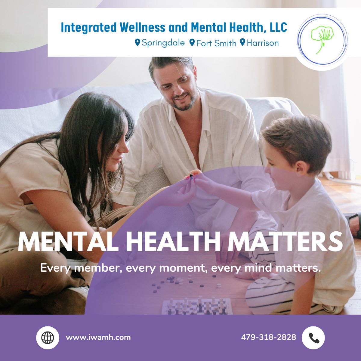Call us for an appointment today!
dial 479-318-2828

#tuesday
#MentalHealthForAll
#wellbeing
#mentalhealthawareness
#familymentalhealth
#familycare
#anxietyanddepressionawareness
#wellnessforall
#mentalhealthmatters
#mentalhealthsupport