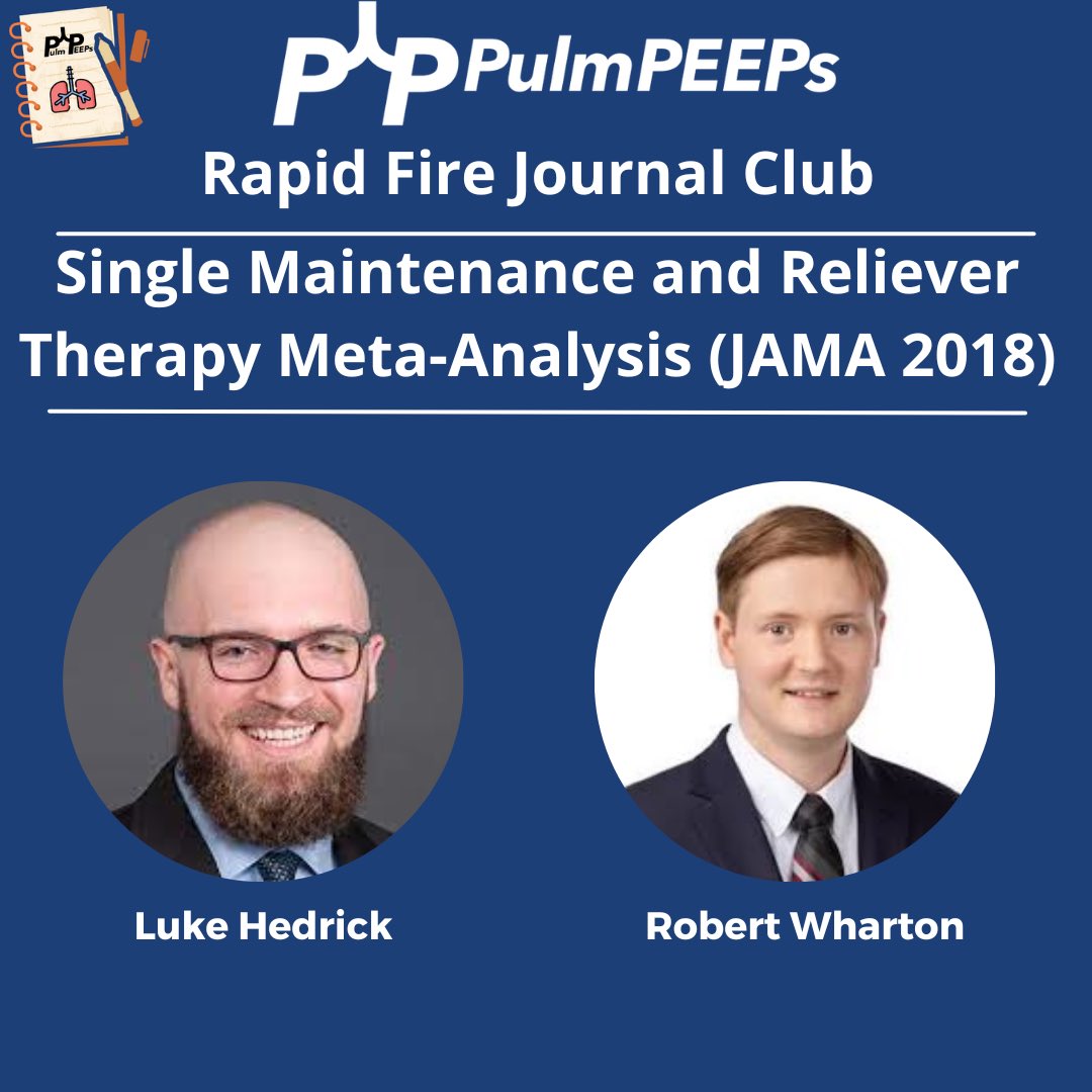 📣 New Rapid Fire Journal Club episode out today!! We’re continuing our inhalers theme talking about the JAMA meta analysis of Single Maintenenace And Reliever Therapy (SMART)! The episode is hosted by Associate Editor @luke_hedrick joined by @robertwhartonmd Infographic 👇