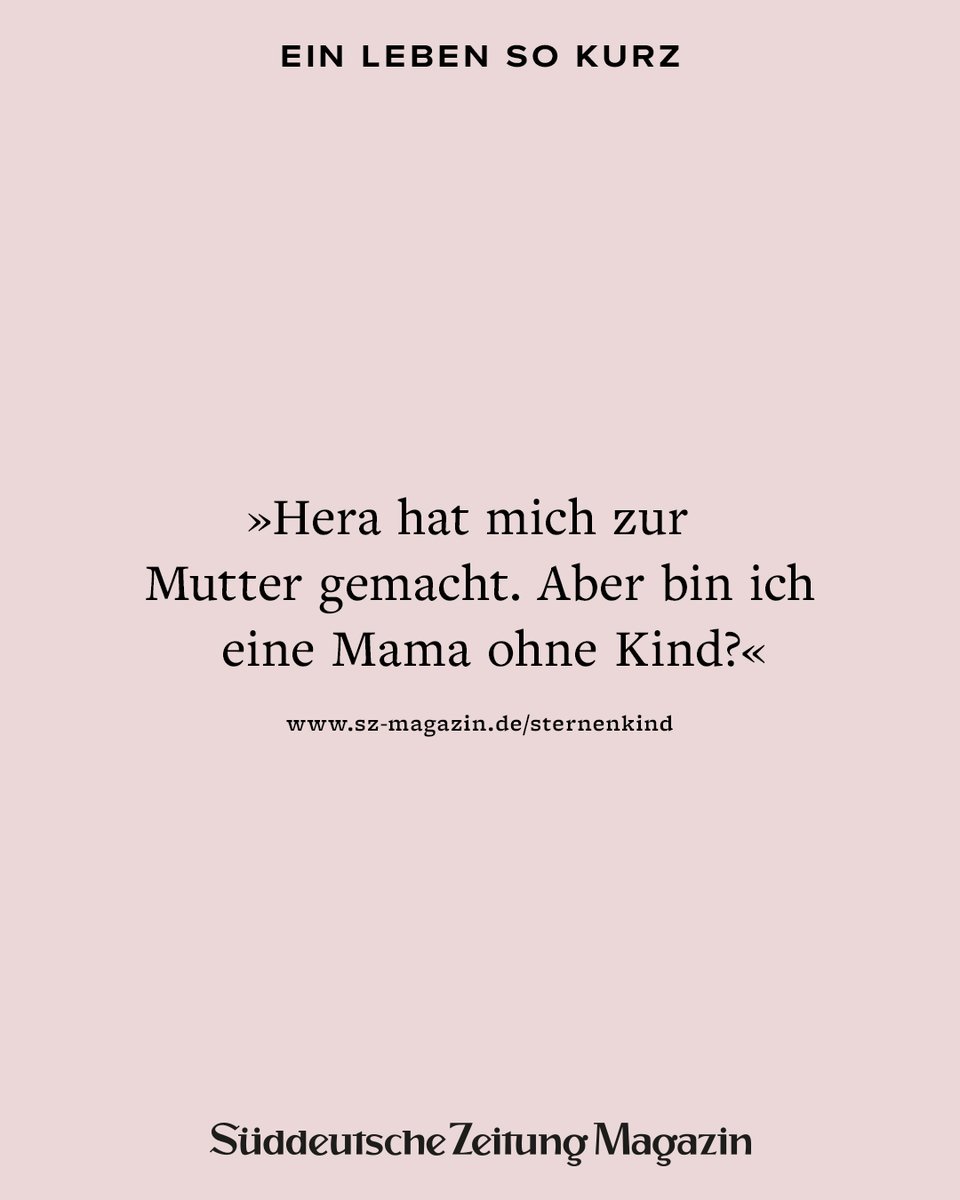 Unsere Autorin Barbara Bachmann hat in einer berührenden Reportage beschrieben, wie sie von ihrer Tochter Abschied nehmen musste. Denn Hera wurde geboren, nachdem sie gestorben war. Der Artikel ist nun auf der Shortlist für den Egon Erwin Kisch-Preis: sz-magazin.sueddeutsche.de/familie/sterne…
