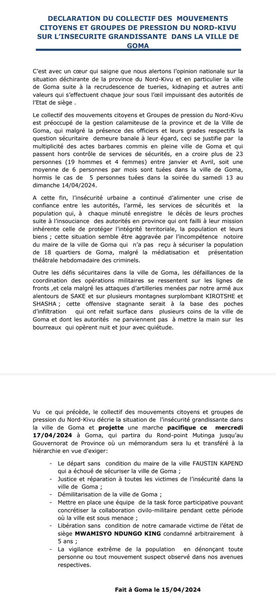 #Congolese now agree with us that #Tshisekedi regime has failed to protect the people from ruthless FARDC, #FDLR, and #Wazalendos criminals. Justice must be served to the victims and have the murderers chained. @GuillaumeNdjike @LeSondage_RDC @BonheurMuamba4 @marlonluzayamo_