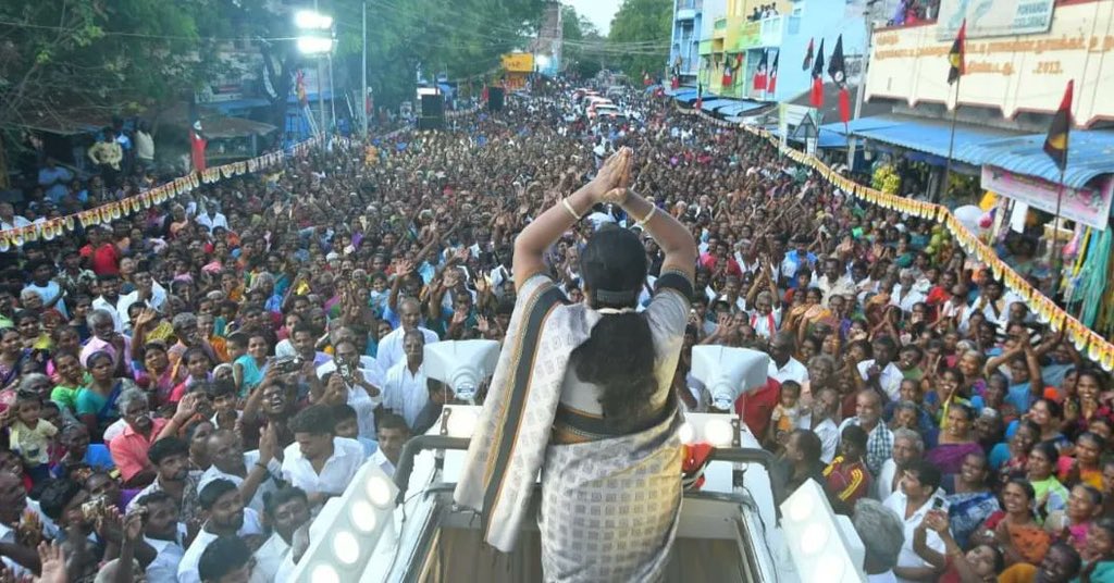 Ms Premalatha Vijayakanth campaign at Virudhunagar.