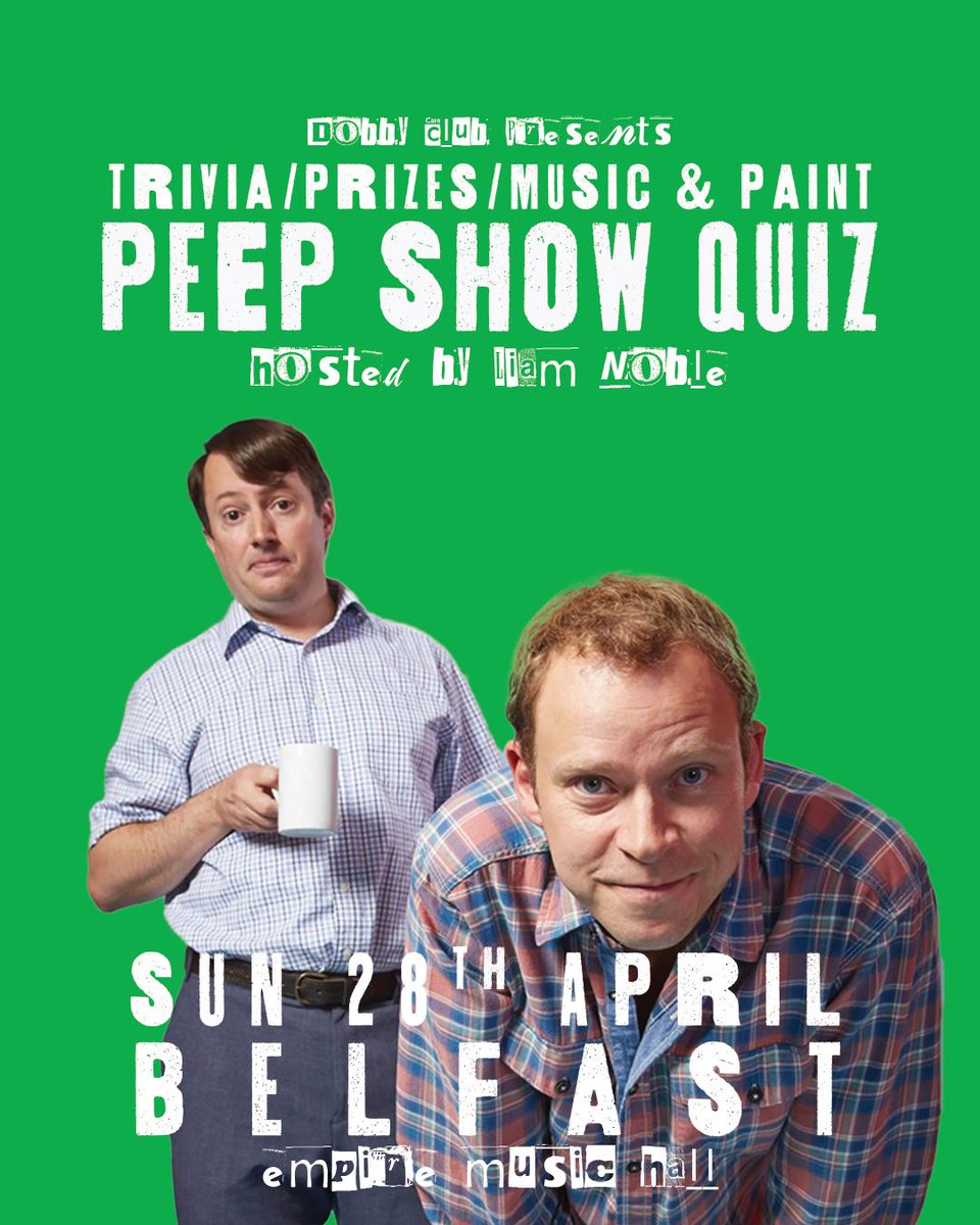 Hide the paint! Big Mad Andy's Peep Show Quiz returns to the Empire on Sunday 28th April. The secret ingredient is questions. Remaining tickets available online...skiddle.com/whats-on/Belfa…