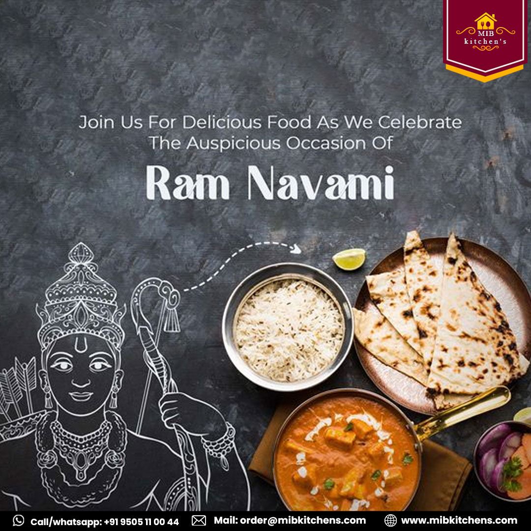 Warm wishes on the auspicious occasion of Sri Ram Navami! May your home be blessed with love, peace, and prosperity. 🏡 

#MIBKitchens #SriRamNavami #Love #Peace #Prosperity #homemadefood