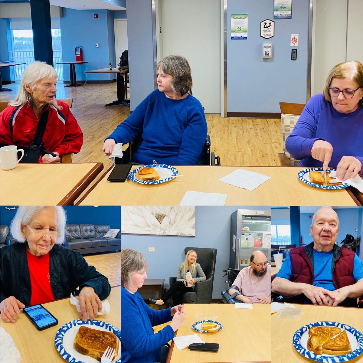 Aeofelgin's tweet photo. 🎉🧀🎉 We had a great time celebrating National Grilled Cheese Day! 🧀✨ 
Staff and residents came together to make their own delicious grilled cheese sandwiches and indulged in the cheesy goodness! 🧀🤤
#NationalGrilledCheeseDay #CheesyGoodness #NursingHomeCelebrations 🧀🎉 https://t.co/sy2nZS5epr