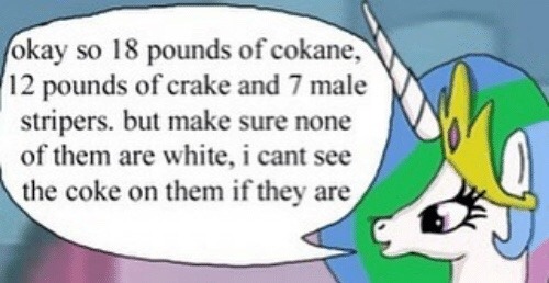Daisy_DucksVT's tweet photo. @Sticcysheep Celestia doing too much coke
But actually I love this it's so good, make mlp horrifying as it deserves https://t.co/VHZeZIHSiW