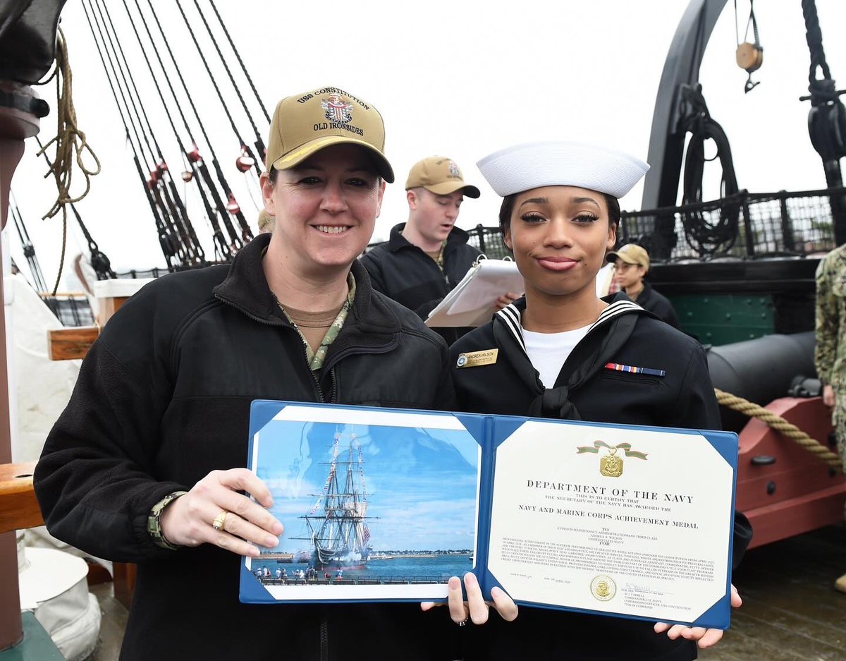 Last week, we piped ashore one of our finest Sailors to serve on Old Ironsides, Aviation Maintenance Administrationman 3rd Class Andrea Wilson, after a successful tour aboard USS Constitution! Fair winds and following seas, shipmate! HUZZAH!