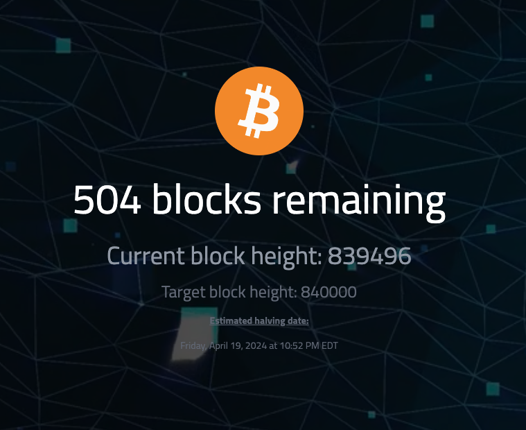 ~500 to go bitcoinhalving.club