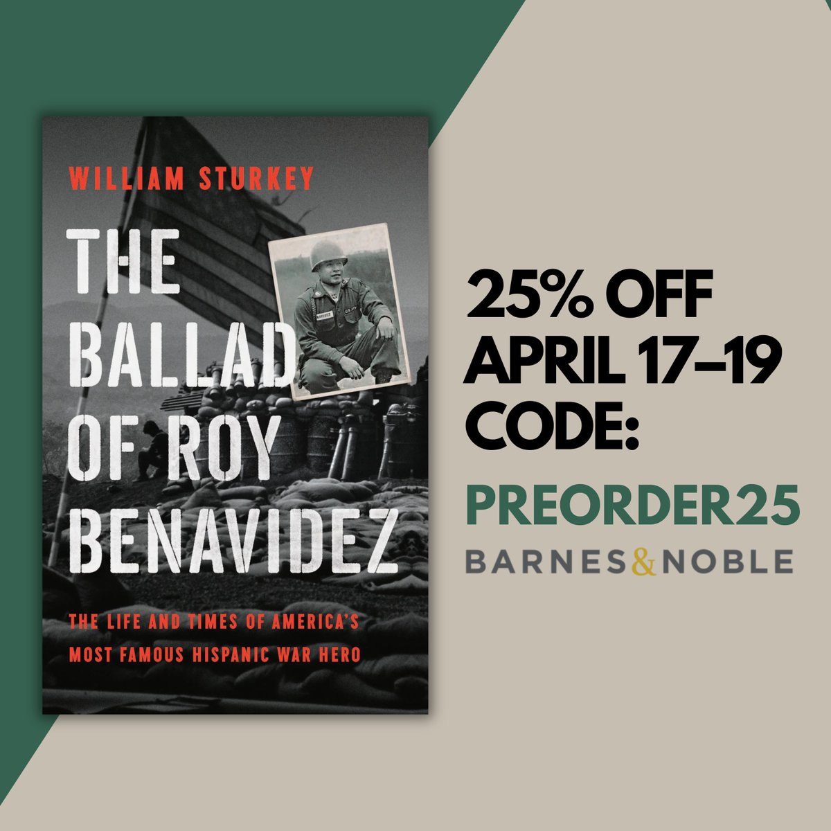 25% preorder discount for my new book, The Ballad of Roy Benavidez: The Life and Times of America’s Most Famous Hispanic War Hero @BNBuzz @BasicBooks #BNPreorder barnesandnoble.com/w/the-ballad-o…