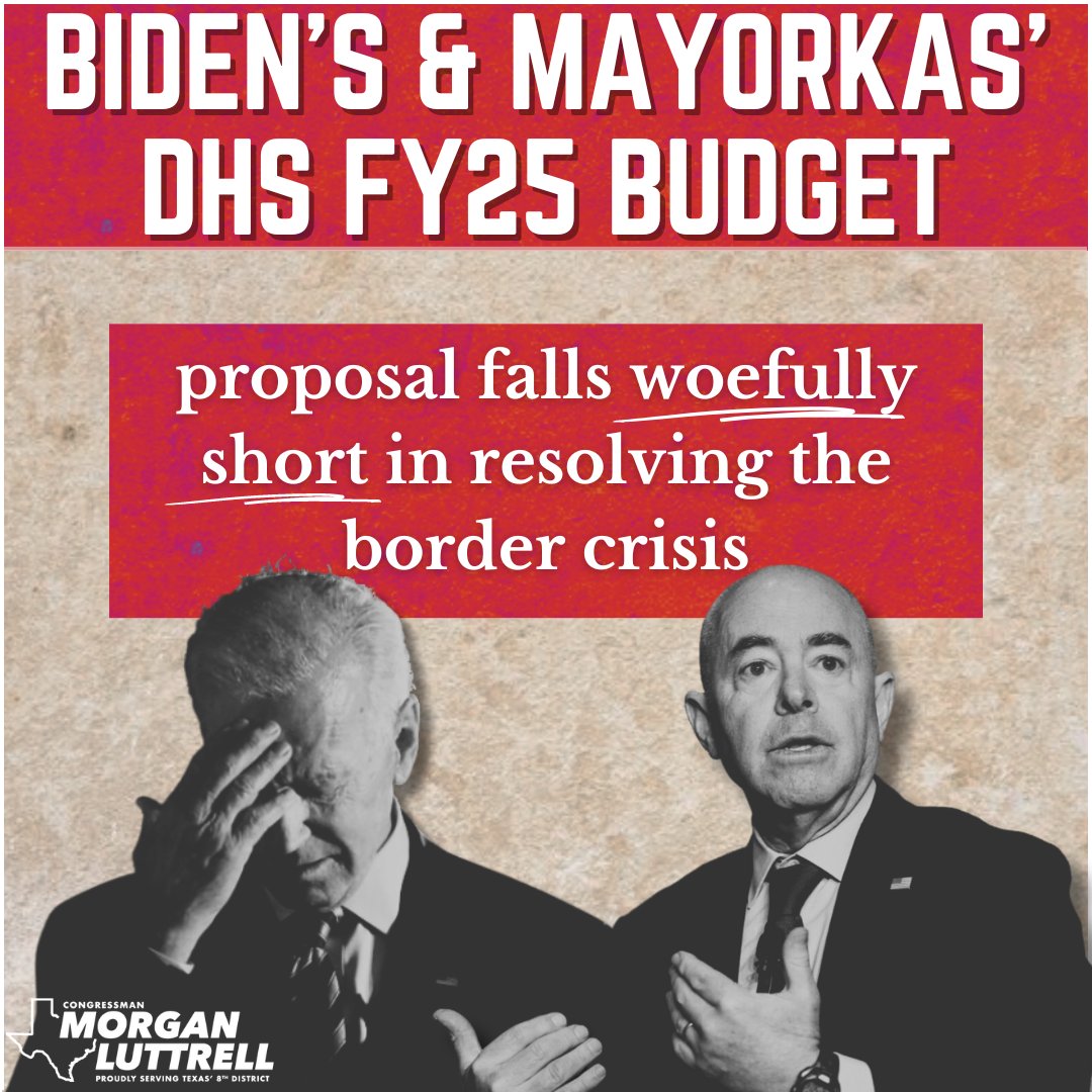 Tune in to today’s @HomelandGOP hearing with @SecMayorkas ➡️ he’s answering questions about Biden’s inadequate FY25 budget to address the border crisis. youtube.com/watch?v=smvirq…
