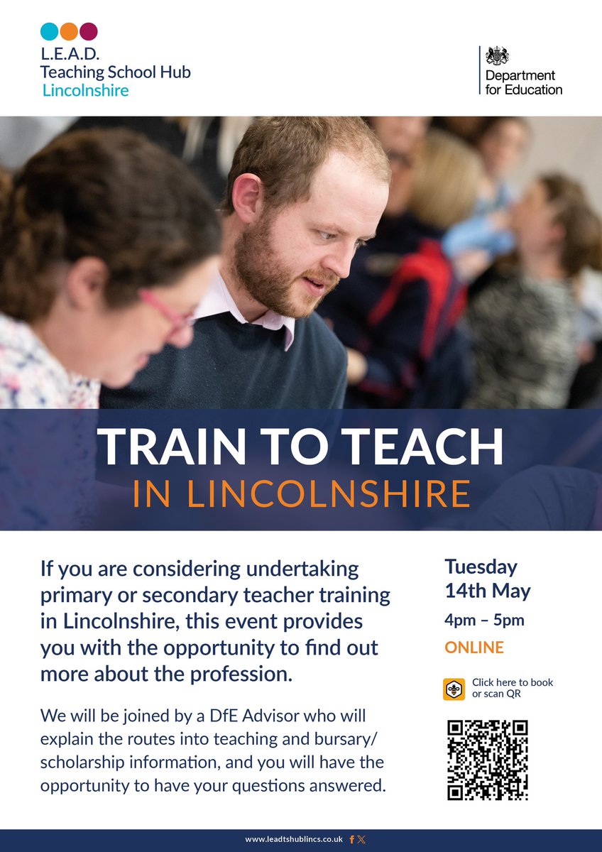 Interested in training to teach? Come along to the next online event. Booking link can be found here: event.bookitbee.com/48394/train-to…