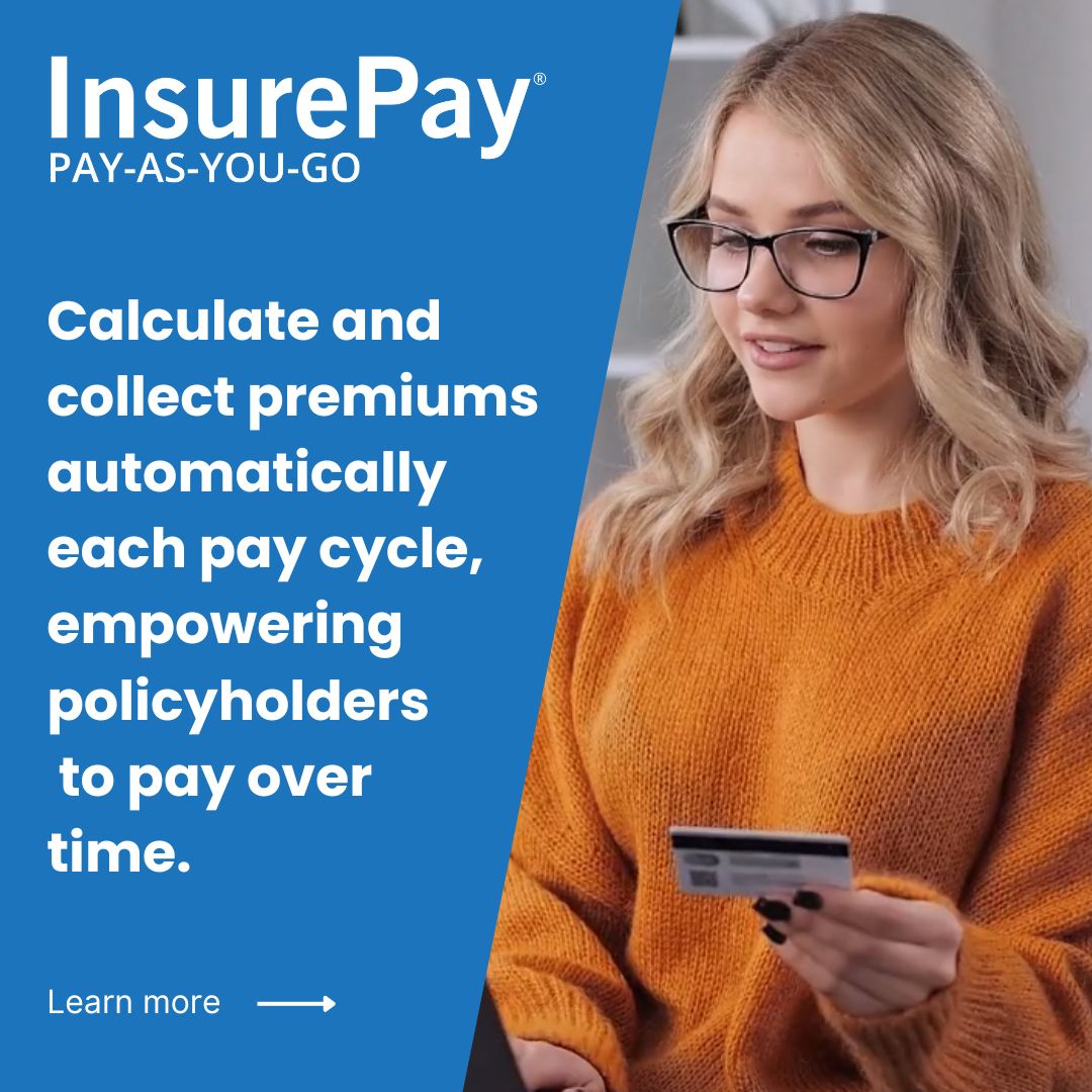 Discover InsurePay Pay-as-you-go billing for your policyholders. Learn more: buff.ly/4aEwWpJ 

#SaaS #InsureTech #Tech #Policy #Insurance #WorkersComp