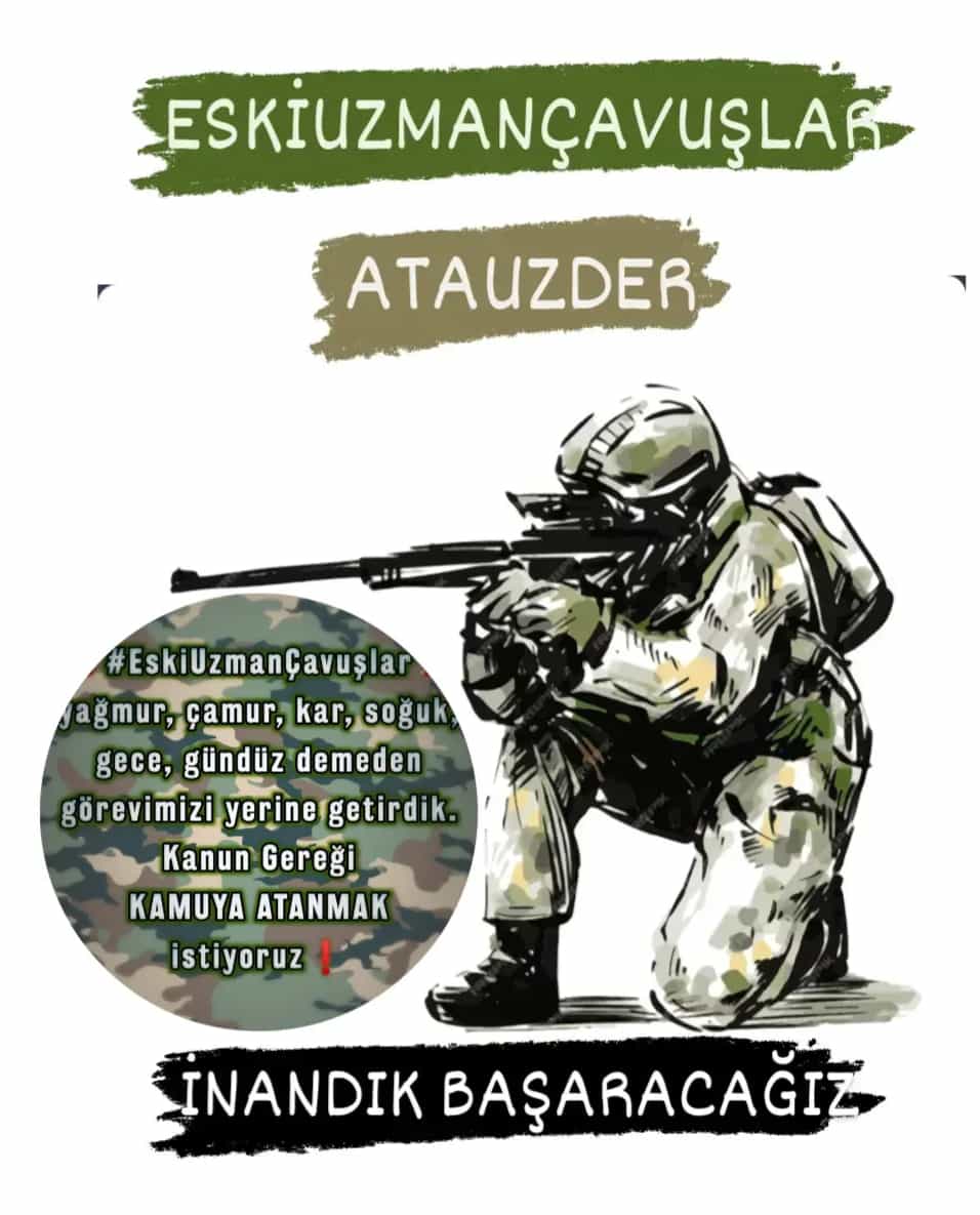 #EskiUzmanÇavuşlarİçinAdalet #EskiUzmanÇavuşlar sayın cumhurbaşkanımız bizlerin sesini duyun.. biz devlet eliyle atanmak istiyoruz..bu bizim hakkımız..İNANDIK BAŞARACAĞIZ!!! @RTErdogan @_cevdetyilmaz @AliYerlikaya @tcbestepe @TC_icisleri @dbdevletbahceli @gundes_46 @ATAUZDER