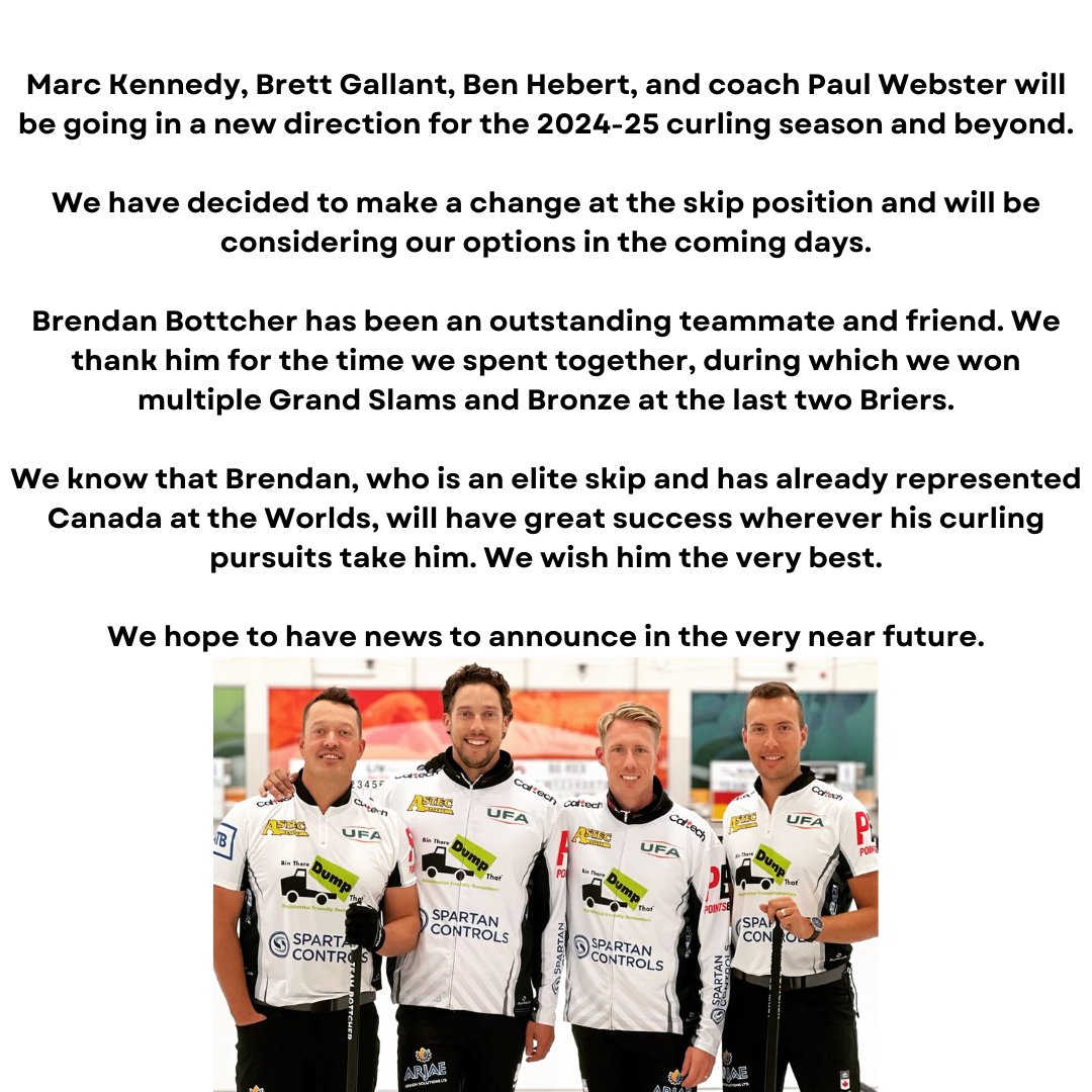 BottcherCurling's tweet image. An update on Team Bottcher.