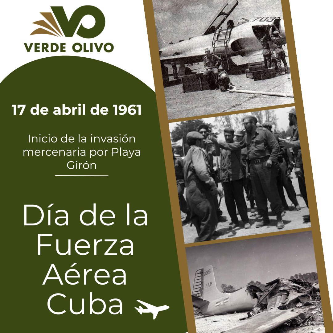 #GirónVictorioso🇨🇺El 17 de abril de 1961 comenzó la invasión mercenaria por Playa Girón. En respuesta al ataque la aviación de combate revolucionaria abrió sus alas al cielo y en un combate desigual logró desarticular el desembarco mercenario.