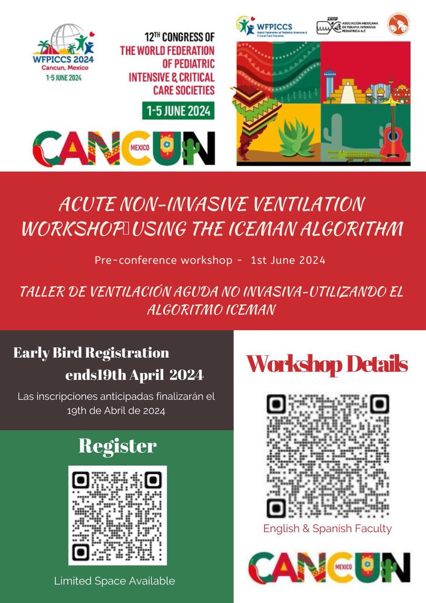 Plz join 🤝 us for the #NIV workshop at @WFPICCS #wfpiccs24 #Cancun #pedsICU