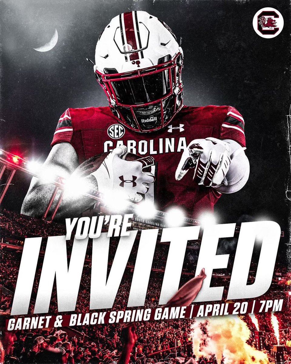 I will be @GamecockFB this Saturday for the Spring Game @southpointeFBSC @CoachRichAD @CoachTeasley @CoachSBeamer @SamSerbay @DennisCurrence @hold2017