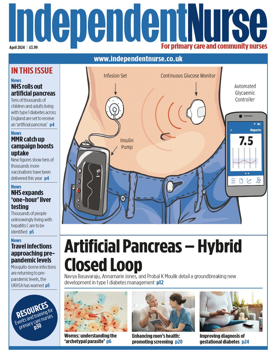 Out now, our latest issue featuring <a href="/NavyaSudarshan/">Navya Basavaraju</a> on the gamechanging Hybrid Closed Loop for diabetes management; <a href="/IanPeate/">Ian Peate RN FRCN OBE</a> on men's health; Dr Ammara Hughes of <a href="/CHEGPFed/">Camden Health Evolution (CHE) Ltd</a> on a revolution in bowel cancer screening. Let us know what you think. <a href="/BJNursing/">BJN</a> <a href="/MA_Healthcare/">MA Healthcare</a>