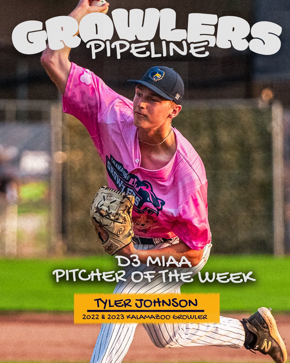 Congrats to @TylerJohnson_23 on being named the MIAA Pitcher of the Week

Johnson threw 7 scoreless innings on Saturday, striking out 5

@Willis_Sports // #GrowlersPipeline
