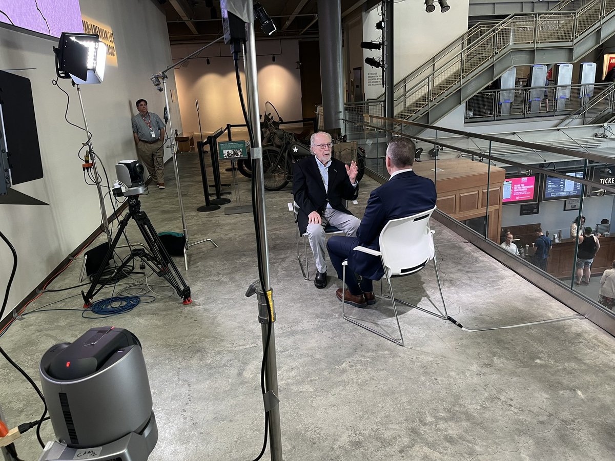 Over the weekend, we were filming at the @WWIImuseum in New Orleans, touring one of their new exhibits and talking to a #WWII vet. Look for these airing soon on American History TV on @cspan 2