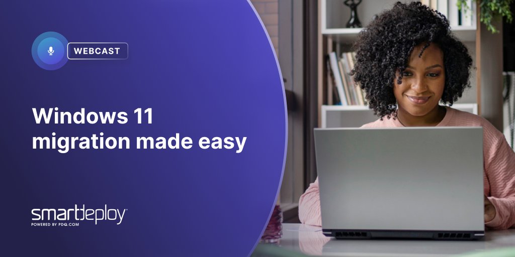SmartDeploy's tweet image. Join us today at 11 a.m. MT to see how easy migrating to Windows 11 can be. (...no, seriously, an actually *easy* Windows-related task! 😉) hubs.ly/Q02sDnM20