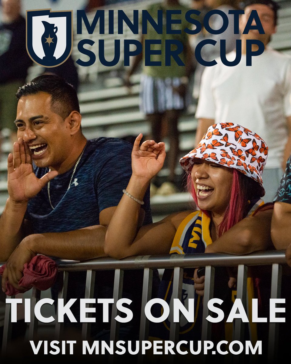 Tickets for the #MinnesotaSuperCup Group Stage are officially LIVE! Visit mnsupercup.com/schedule to get yours today. Finals tickets will go on sale leading up to the match in July! 🎟️