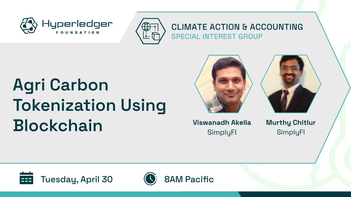 Join the Climate Accounting SIG on Tues, Apr 30 @ 8AM Pacific for a discussion about how #blockchain & #AI can help track and trade carbon credits generated by agricultural practices that benefit the environment hubs.la/Q02sKmy20