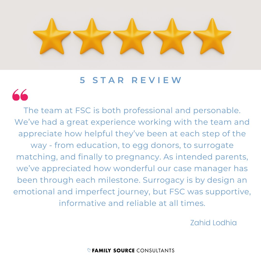 When you select #FSC as your agency, you're in for a 5-star experience! 🌟🤩

Interested in how we can turn your parenthood dreams into reality? Explore our website now!

familysourceconsultants.com/intended-paren…

#surrogacyislove #surrogacyagency #eggdonation #intendedparents #surrogacy