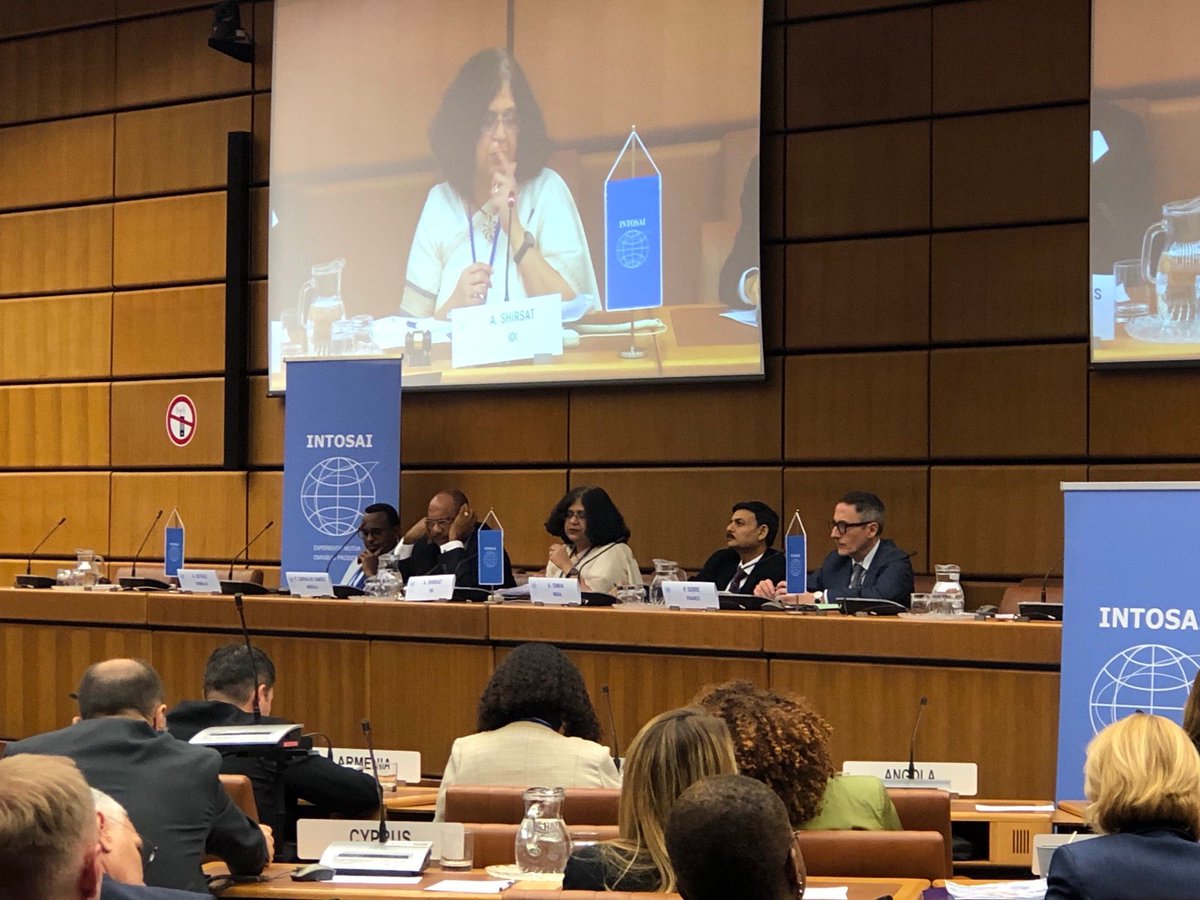 As moderator of the panel on #SAI practices in auditing the impact of #climatechange, Ms. Shirsat of @INTOSAI_IDI reflects on the presentations, and notes that as public programs have #strategicplans & #action plans for #climatechange, so must #SAIs to audit their effectiveness.